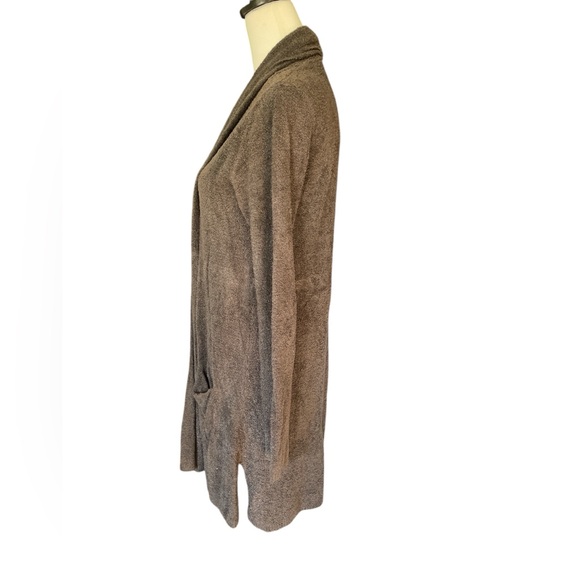 Barefoot Dreams CozyChic Lite Essentials Long Cardigan, Brown, Size Medium - Picture 3 of 7